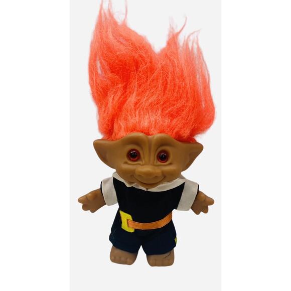 Vintage ACE Pilgrim Thanksgiving 5" Troll Doll With Outfit and Orange Hair Eyes - Picture 7 of 7